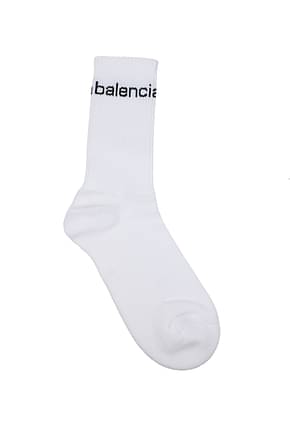 Balenciaga Socks Men Cotton White Black