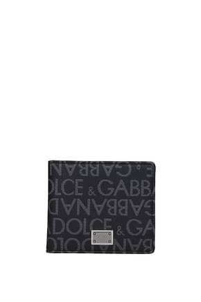 Dolce&Gabbana Billeteras Hombre Tejido Negro Gris