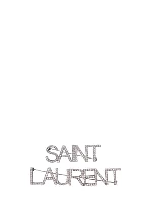 Saint Laurent Brooches Women Brass Silver