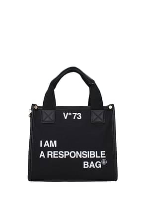V°73 हैंडबैग responsibility bis महिलाओं कपड़ा काली