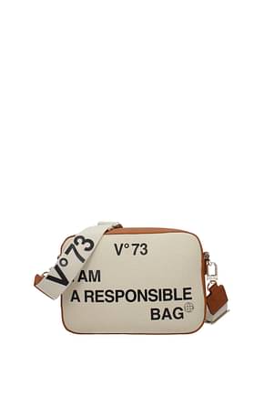V°73 Crossbody Bag responsability bis Women Polyester Beige Leather