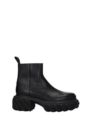 Off-White Bottines tractor motor Homme Cuir Noir