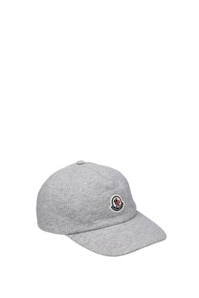 Moncler Hats Men Cotton Gray