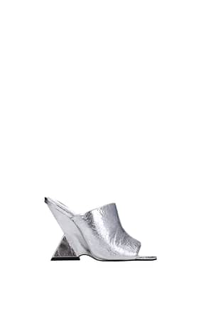 The Attico Sandales cheope Femme Cuir Argent
