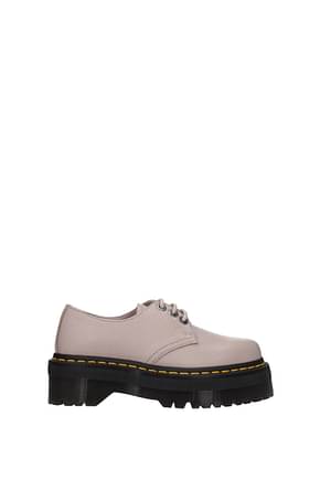 Dr. Martens Lace up and Monkstrap 1461 quad II Women Leather Gray Taupe