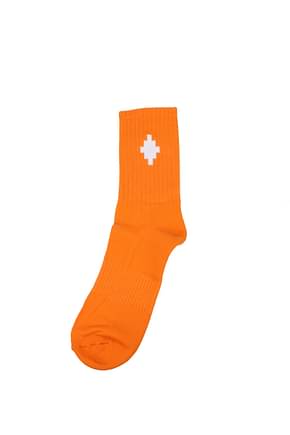 Marcelo Burlon Socks Men Cotton Orange White