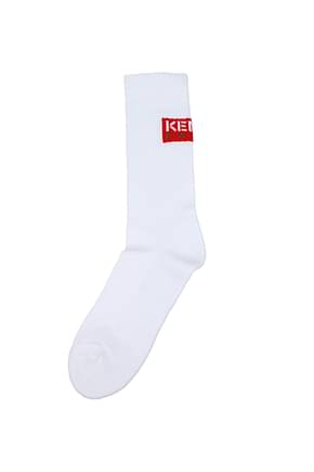 Kenzo Socks Men Cotton White Red