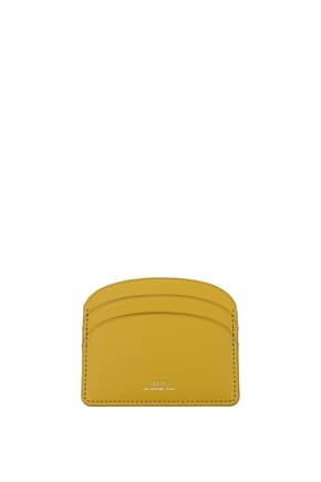 A.P.C. Document holders Women Leather Yellow Golden Wattle