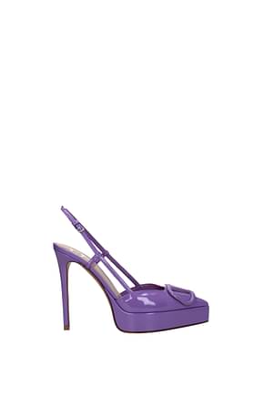Valentino Garavani Sandals Women Patent Leather Violet Wisteria