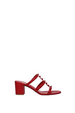 Valentino Garavani Sandals rockstud Women Leather Red