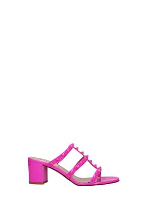 Valentino Garavani Sandals rockstud Women Patent Leather Pink Ultra Pink