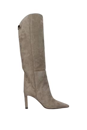 Jimmy Choo Boots alizze Women Suede Gray Taupe