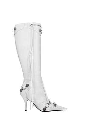 Balenciaga Boots Women Leather White Optic White