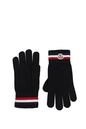 Moncler Gloves Men Virgin Wool Black