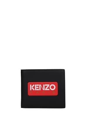 Kenzo محافظ رجال جلد أسود