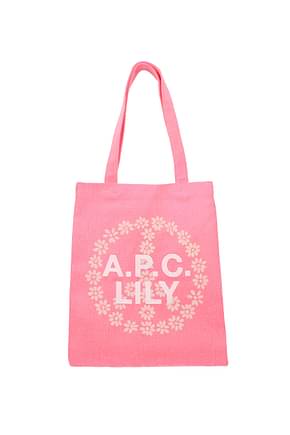 A.P.C. कंधे पर डालने वाले बैग lily महिलाओं कपड़ा गुलाबी फ्लू गुलाबी