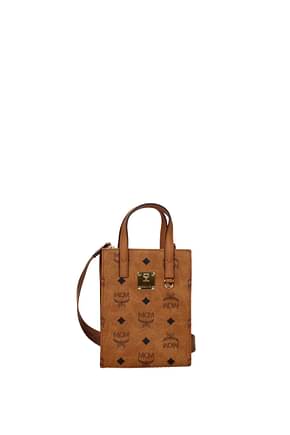 MCM Handbags Women Leather Brown Cognac