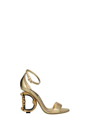 Dolce&Gabbana Sandals Women Leather Gold