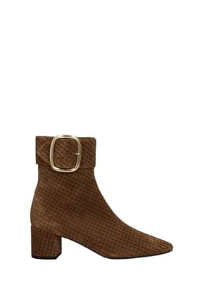 Saint Laurent Ankle boots Women Suede Brown Saddlery