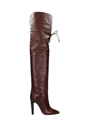 Saint Laurent Boots jane Women Leather Brown