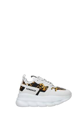 Versace Sneakers chain reaction 2 Femme Suède Blanc