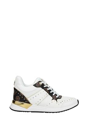 Guess Sneakers Women Fabric  White Brown