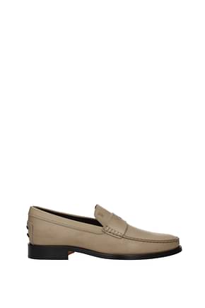 Tod's Loafers Men Leather Beige