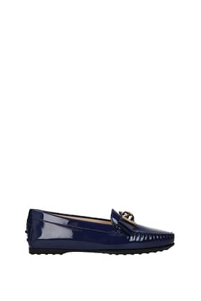 Tod's Loafers Women Patent Leather Blue