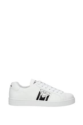 Prada Sneakers Men Leather White Black