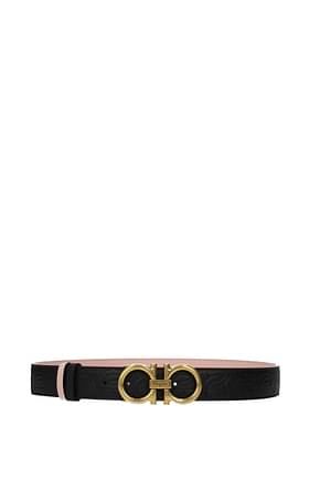 Salvatore Ferragamo Regular belts Women Leather Black Pink