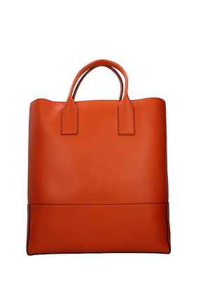 Bottega Veneta حقائب سفر رجال جلد البرتقالي