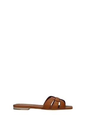 Saint Laurent Slippers and clogs Women Leather Brown