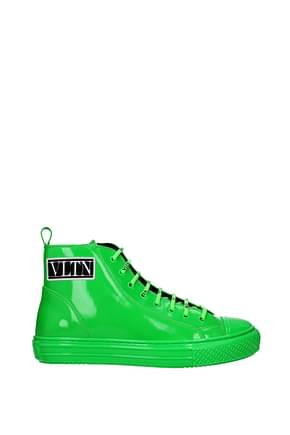 Valentino Garavani Sneakers vltn Homme Cuir Verni Vert Vert Fluo