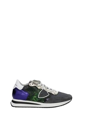 Philippe Model Sneakers Femme Cuir Vert Violet