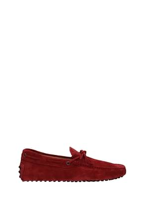 Tod's Loafers Men Suede Red