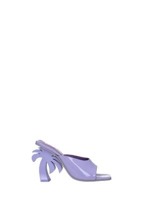 Palm Angels Sandals mules Women Patent Leather Violet Lilac