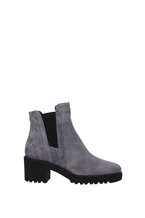 Hogan Ankle boots Women Suede Gray