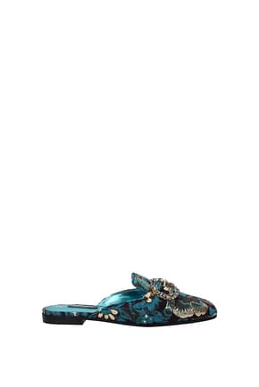 Dolce&Gabbana Zapatillas y zuecos Mujer Tejido Azul marino