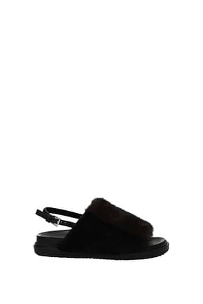 Marni Sandals Women Fur  Brown