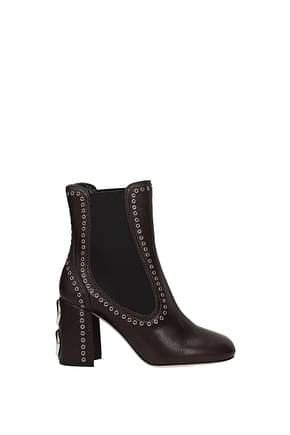 Miu Miu Ankle boots Women Leather Brown