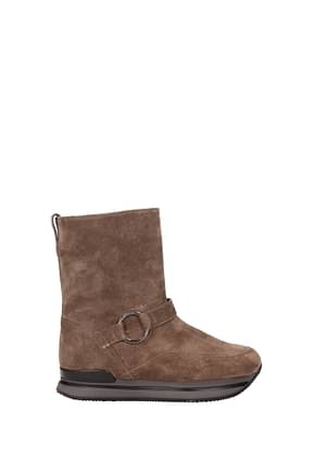 Hogan Ankle boots Women Suede Brown