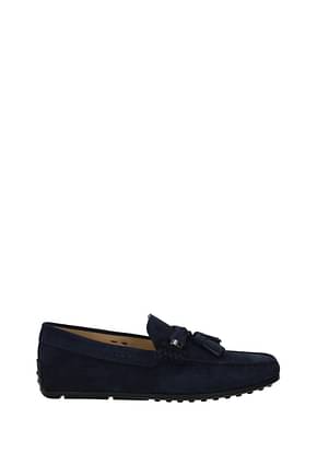 Tod's Loafers Men Suede Blue