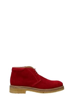 Kiton Ankle Boot Men Suede Red