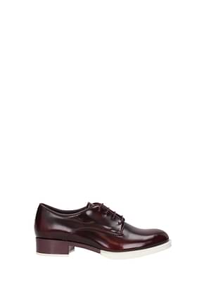 Tod's Lace up and Monkstrap Women Leather Red