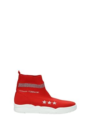 Chiara Ferragni Sneakers Femme Tissu Rouge