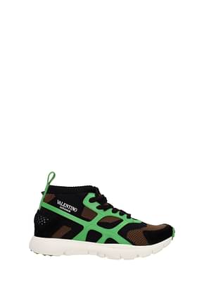 Valentino Garavani Sneakers Men Fabric  Black Green