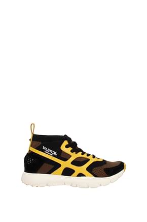 Valentino Garavani Sneakers Men Fabric  Black Yellow