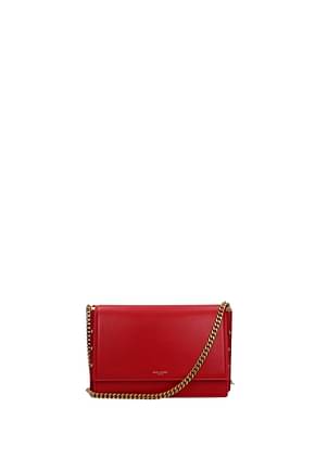 Saint Laurent Crossbody Bag Women Leather Red