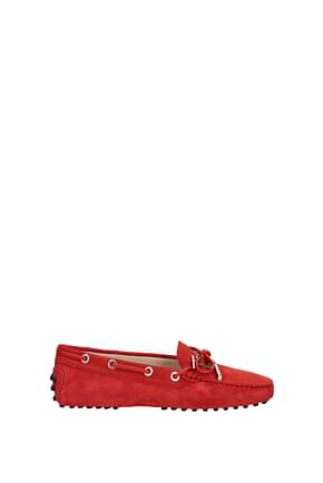 Tod's Loafers Women Suede Red