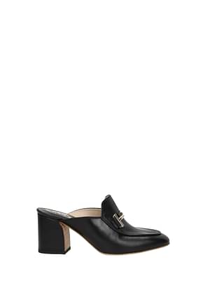 Tod's Sandals Women Leather Black